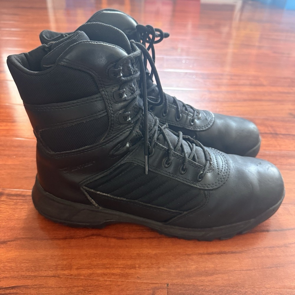 Bates Tactical Boots Sport E10380 Zip Black Leather Mens Size 12 M Utility